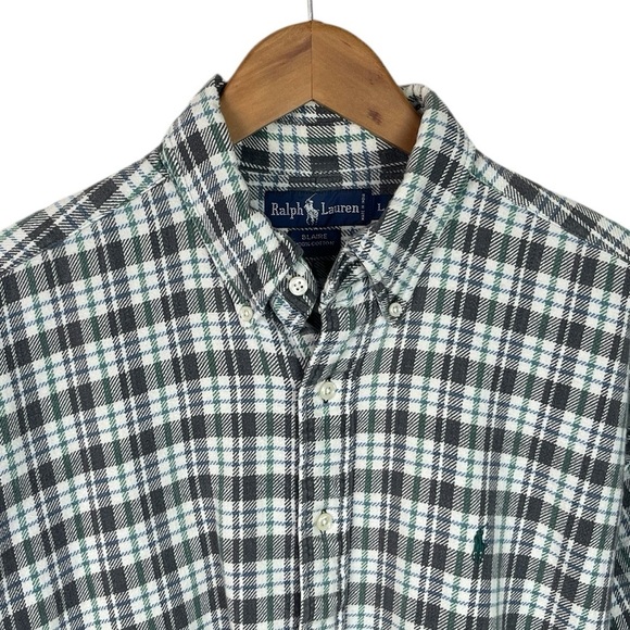 BF388 Men’s Polo Ralph Lauren BLAKE Plaid Flannel Button Down Shirt L - Picture 2 of 4